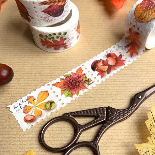 Washi Tape Stamps 'Herbstlaub' Aufkleber für Journaling, Scrapbooking und Deko