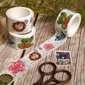 Washi Tape Stamps 'Kleine Aquarelle' Aufkleber für Journaling, Scrapbooking und Deko