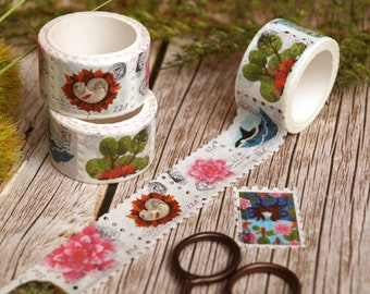 Washi Tape Stamps 'Kleine Aquarelle' Aufkleber für Journaling, Scrapbooking und Deko