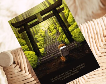 Postcard 'Shinto Torii - Way of the Gods' watercolor DinA6