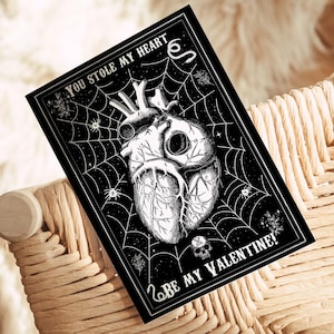 Cartolina di San Valentino Dark Academia | gotico | Din A6 | nero