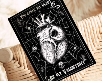 Valentins-Postkarte Dark Academia | gothic | Din A6 | schwarz
