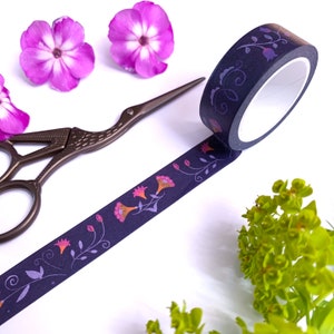 Washi-Tape mit Blütenranken violett Folklore - 15mm x 10m