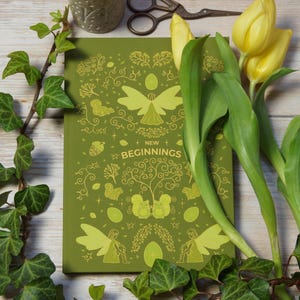 Quaderno con griglia a punti, verde elfi | A5 | per diario | 128 pagine su carta riciclata | con segnalibro a nastro