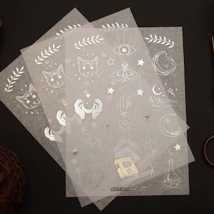 Washi-Sticker mit Silberfolien-Druck 'Magische Symbole' 3er-Set