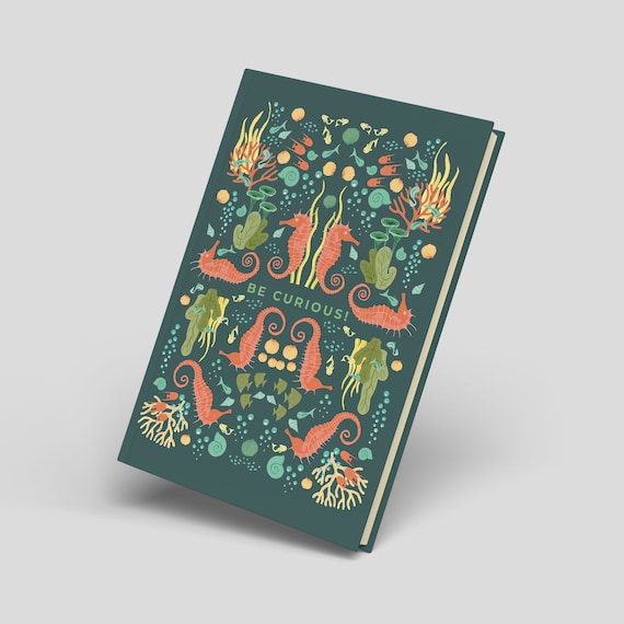 Notizbuch mit Punktraster "Seepferdchen" Din A5 | Notizbuch für Journaling Tagebuch Skizzenbuch | umweltfreundlich auf Recyclingpapier