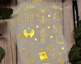 Washi-Sticker mit Goldfolien-Druck 'Magische Symbole' 3er-Set