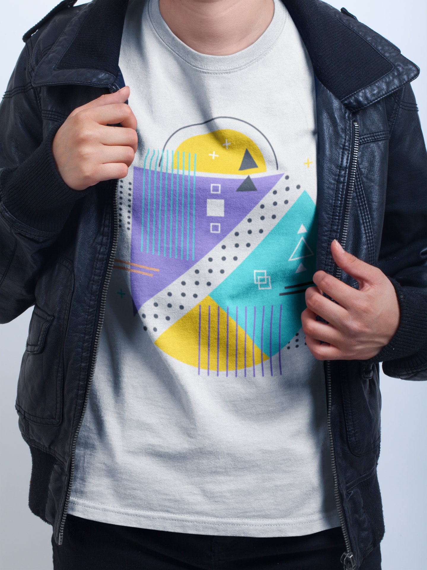 Modèle de maillot de t-shirt géométrique propre moderne | Vecteur Premium