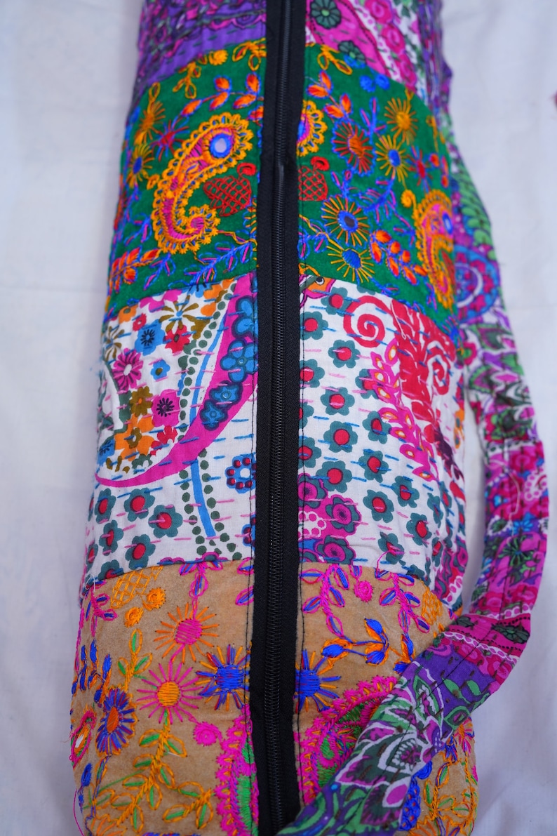 handmade yoga mat bag Mirror Work Yoga Bag Embroidered Cotton yoga mat Bag Combo Gift For Yogis /& Yoginis Vintage Yoga mat Bags