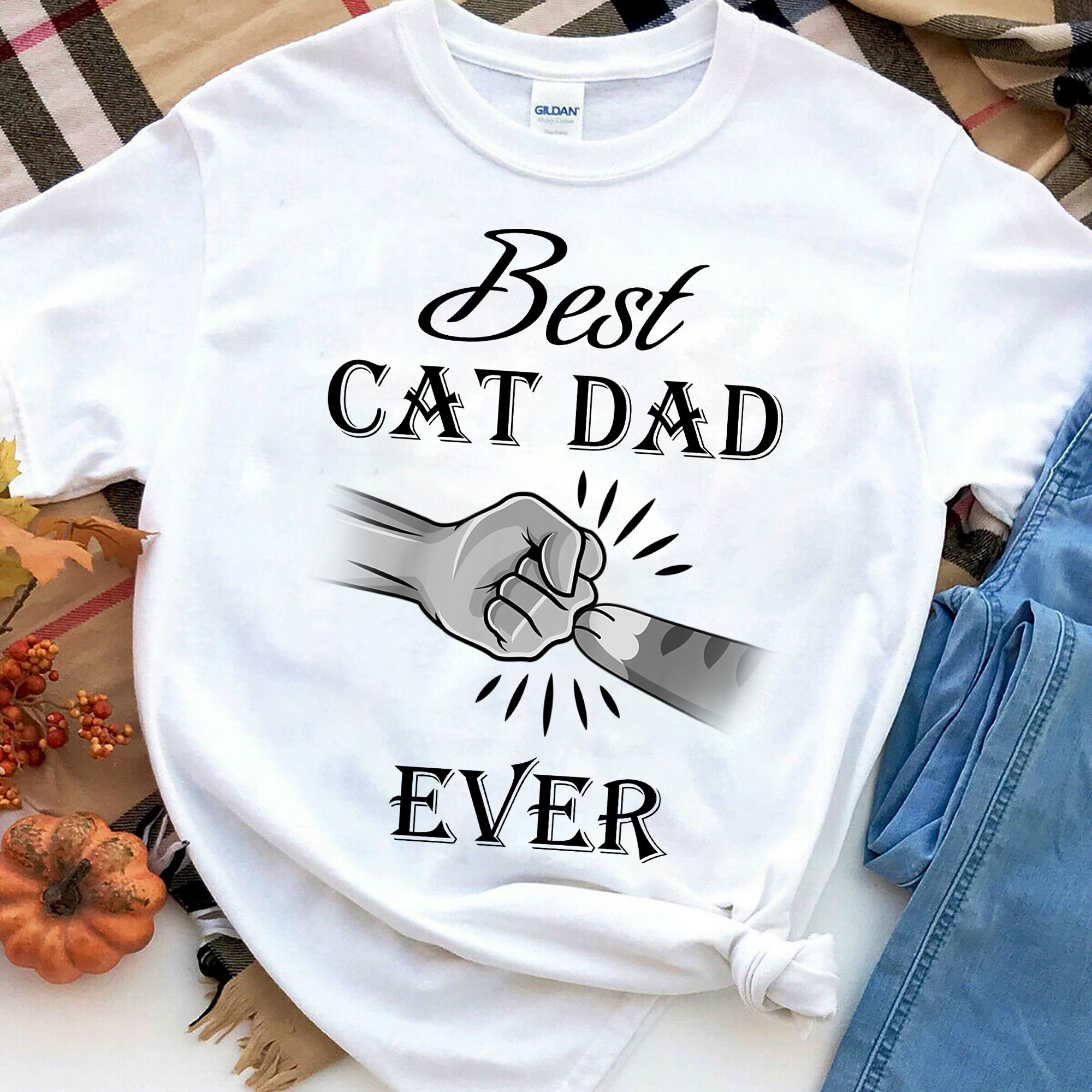 Best Cat Dad Ever Shirt Paw Fist Bump Shirt Kitty Fistbump Etsy