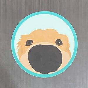 Sticker Golden Retriever-pup: Snout and About-sticker