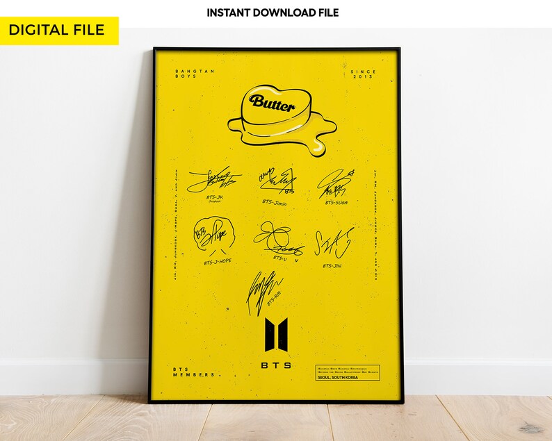 BTS Butter Poster Bts Butter Kpop Butter Bts Bts Decor Etsy