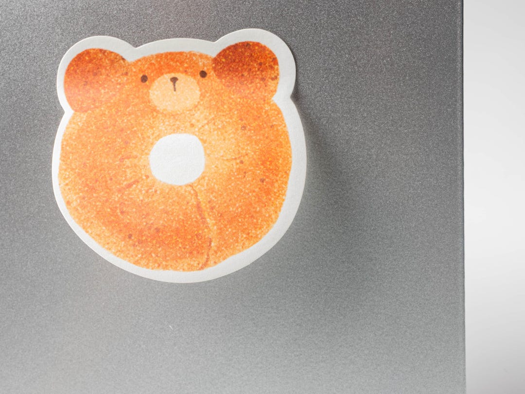 Die Cut Bear Bagel Sticky Notes - Bakery Aesthetic Memo Pad 75x77mm - Etsy
