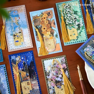 Marque-pages en métal Van Gogh Monet - Design évidé, cadeaux inspirés de l'art pour étudiants, amis, amateurs de lecture, tarifs d'importation prépayés