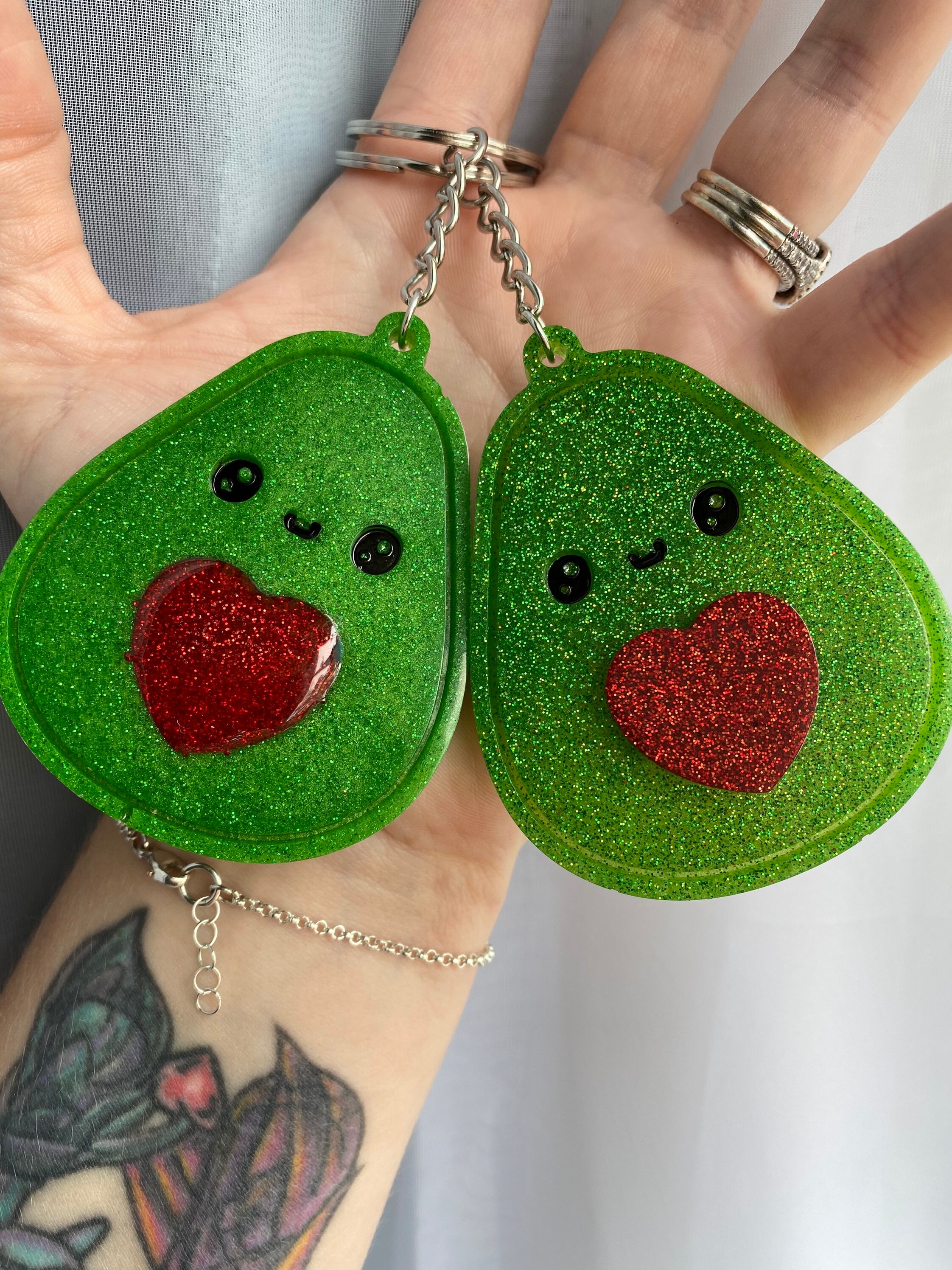 CUSTOM made pair of avocado keychains read description Etsy