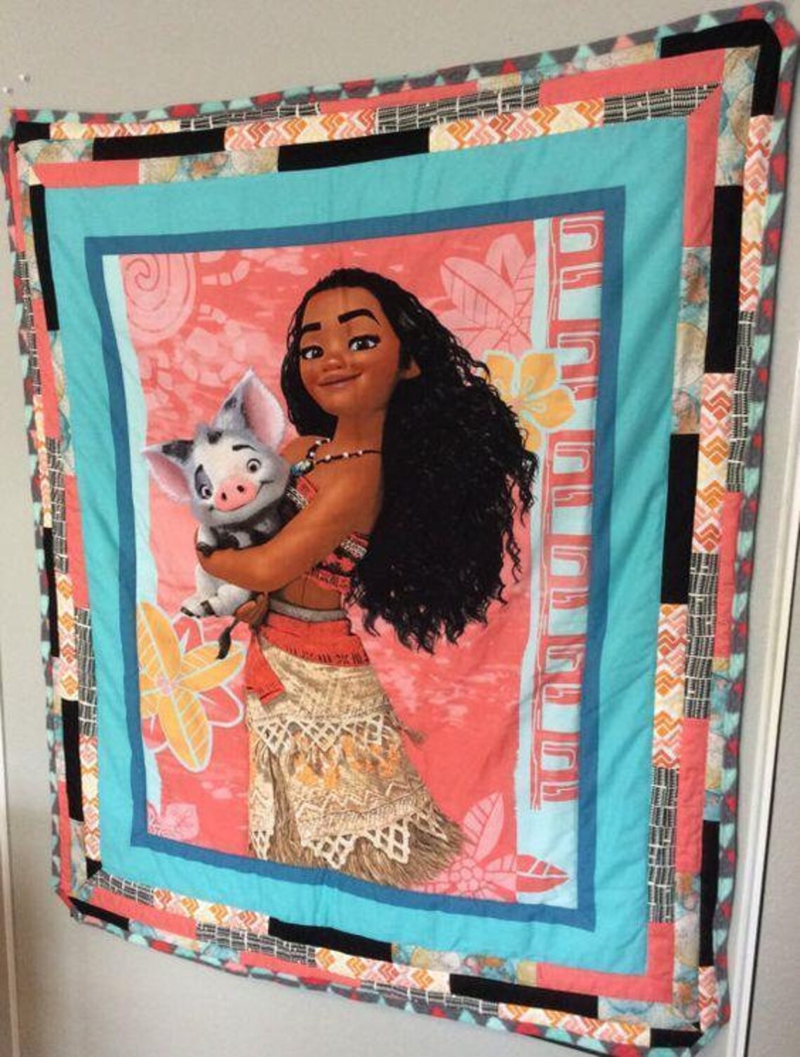 Moana Disney 05 Quilt Blanket Cartoon Bedding Family Gift For Etsy