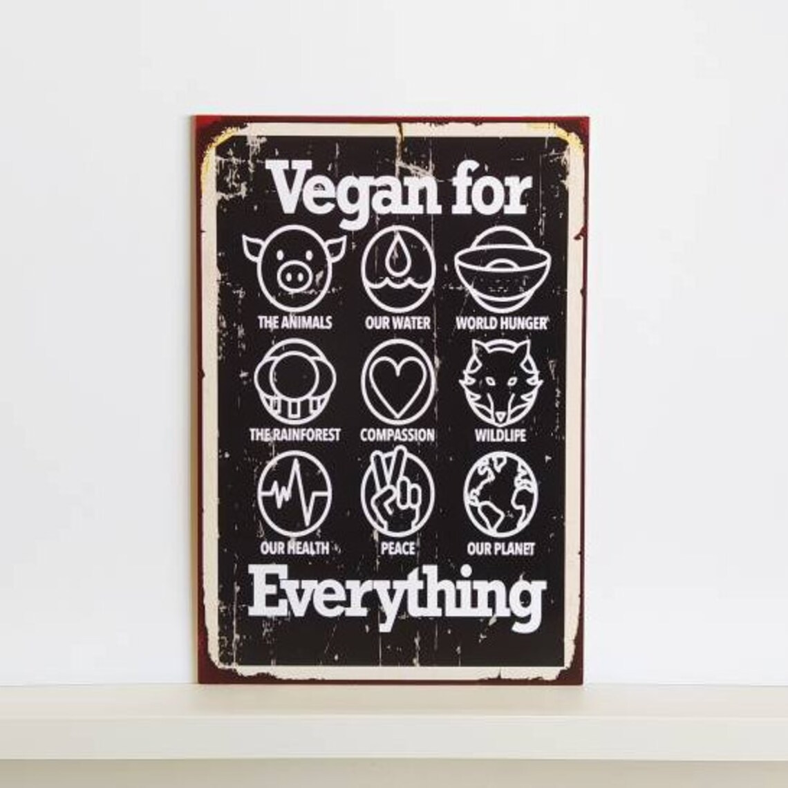 Vegan wood poster vegan poster for vegans kitchen gifts Etsy