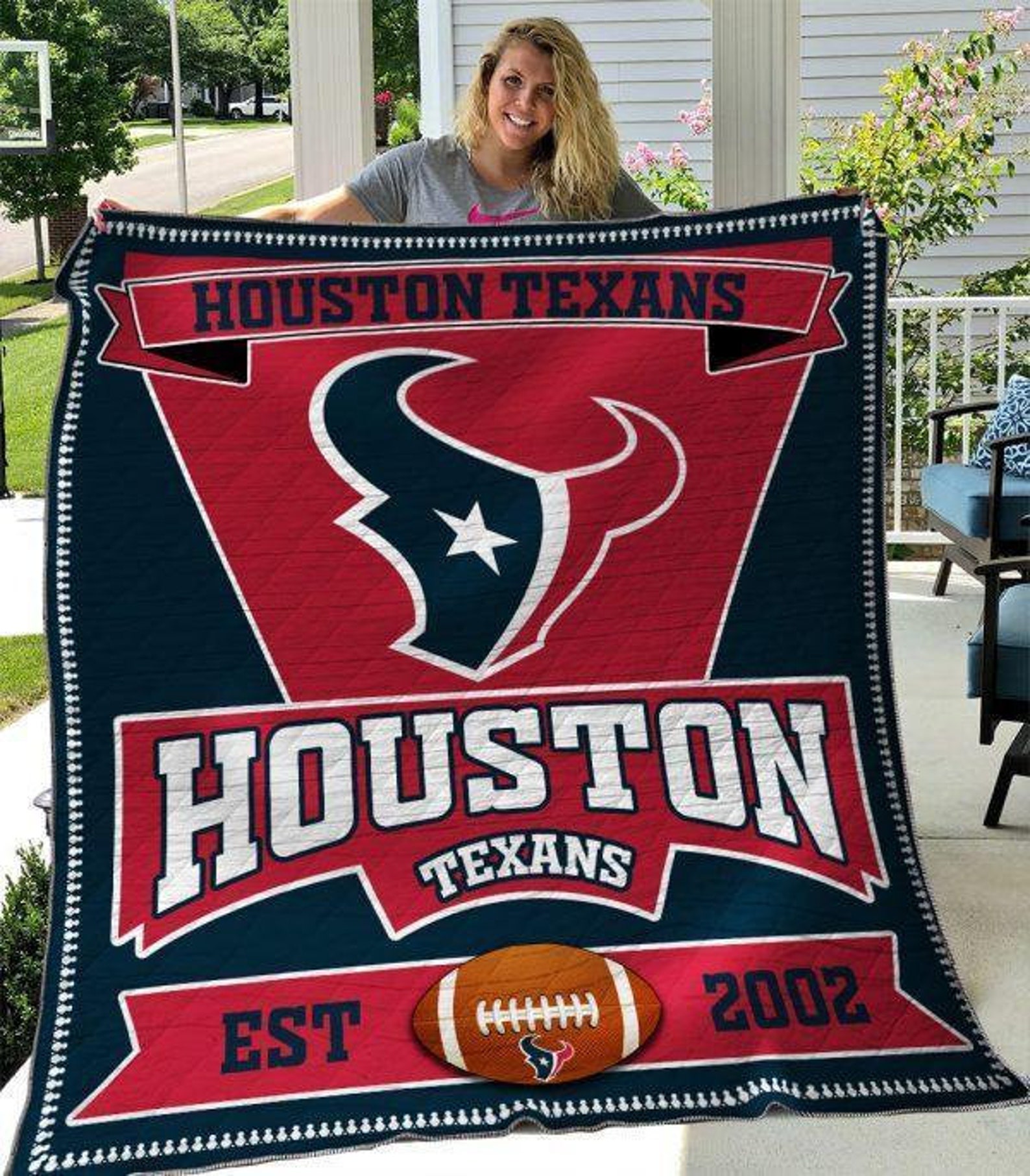 Houston Texans Quilt Blanket 06 Bedding Family Gift For Him Etsy