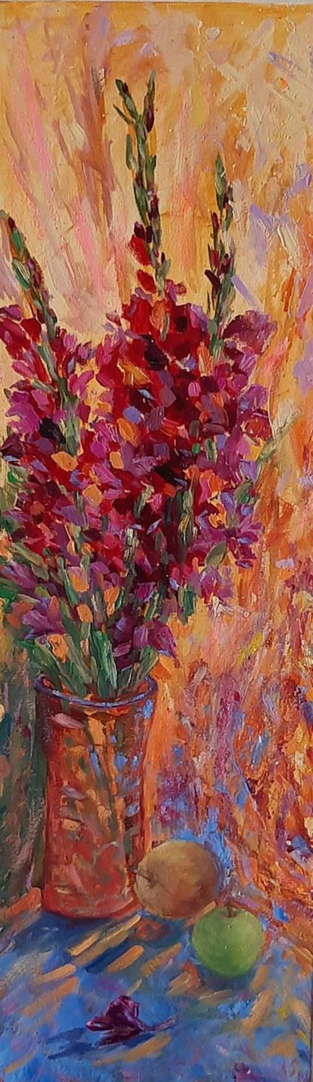 Irises Oil Painting on Canvas Original Art, Abstract Floral Painting ...