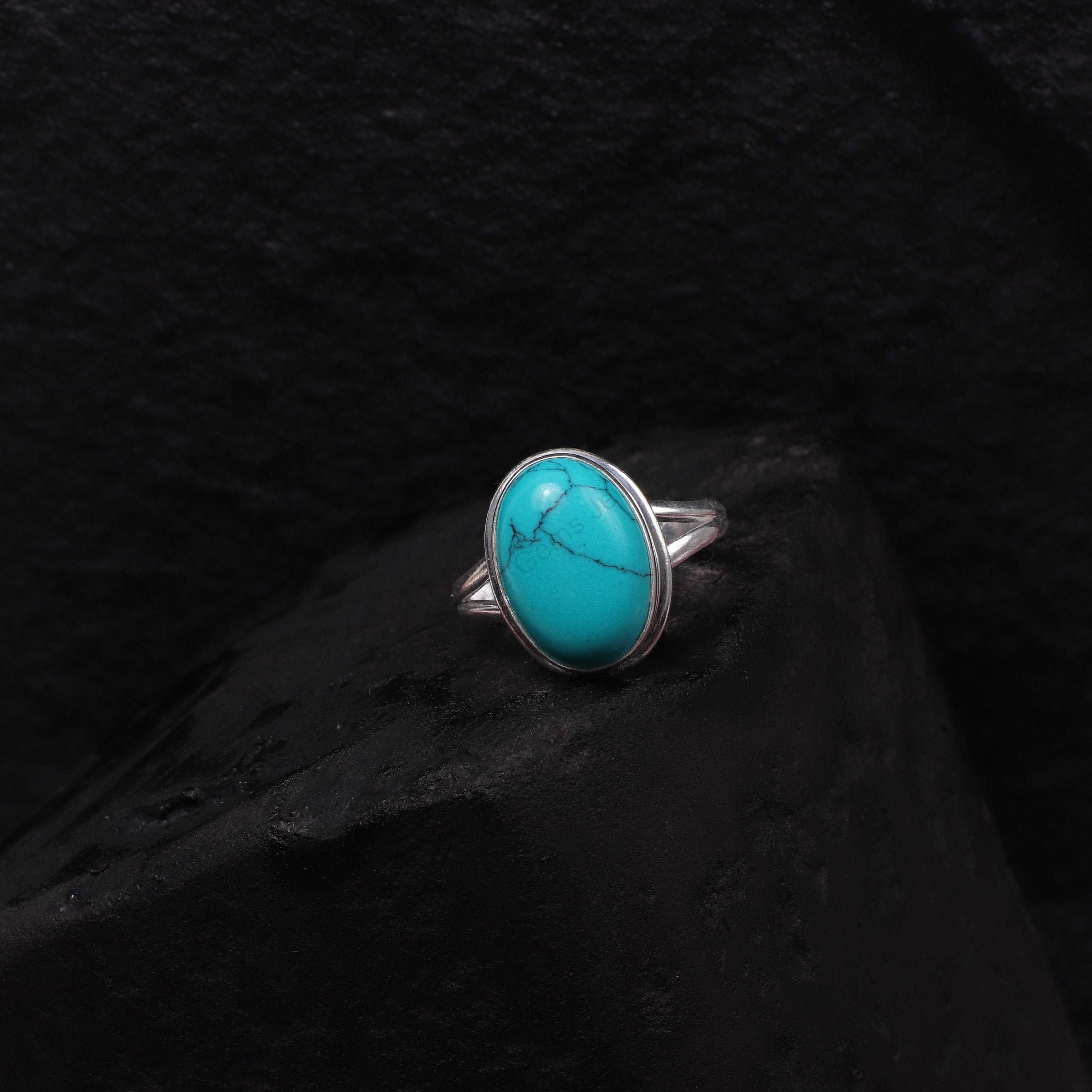 Marquise Türkis Ring: Sterling Silber Boho Statement Ring