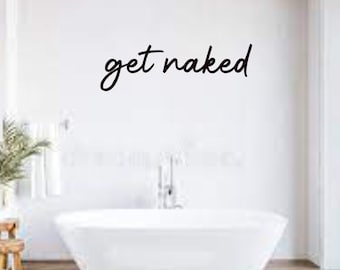 Get Naked Metal Bathroom Sign, Wall Art