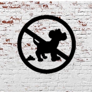 No pooping dog sign, No Pooping yard sign, Dog garden art, yard sign, bad dog sign, yard sign stake, pick up after your dog sign, metal art