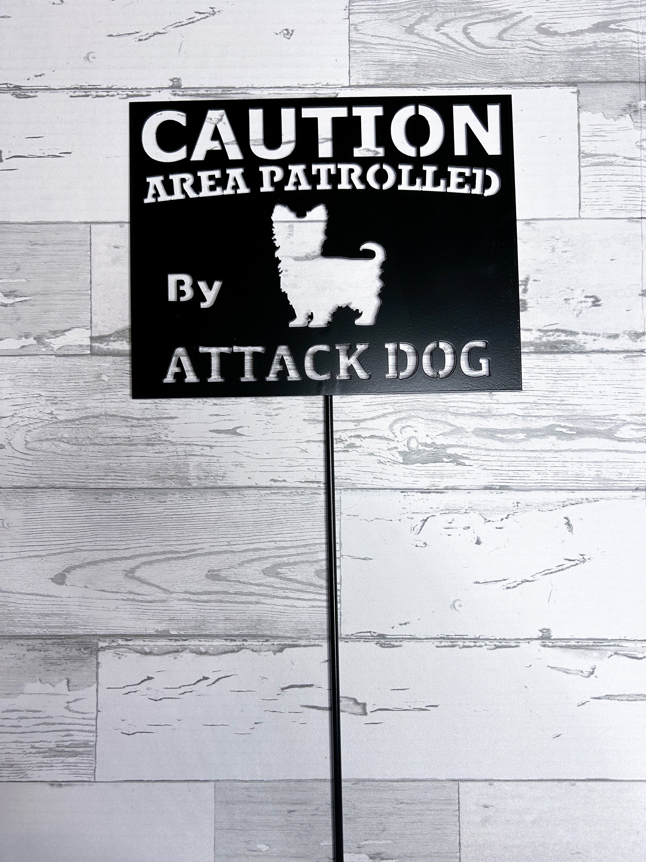 Warning Dog Yard Sign, Dog Security Yard Art, Metal Dog Yard Art