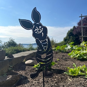 Piglet Metal Garden Stake, Disney Yard Art, Classic Winnie the Pooh Decor image 1
