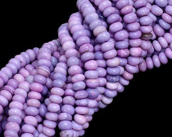 Perline rondelle lisce color opale lavanda, qualità AAA, 6,5-7 mm, 40 cm, per la creazione di gioielli e artigianato, prezzo all'ingrosso.