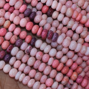 Peach coral Opal Shaded Rondelle Beads, Shaded Plain Rondelle Beads 6.5~7mm Rondelle, 16&quot; Strand AAA Grade