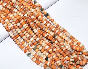Yellow Mix Opal Smooth Rondelle Beads, Jewelry Making Craft Beads, DIY Jewelry, Gift for Mother