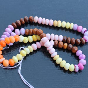 Multi Color disco Opal smooth Rondelle Beads, Opal Beads, Gift For Mother&#39;s Day, Opal Plain Rondelle Necklace, Gift Beads, Handmade Jewelry