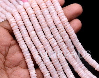 Natural pink Opal Heishi beads, 6mm Approx, 16 Inch, AAA Quality, Loose Gemstone, Wholesale Price, Jewelry making Craft Supplies