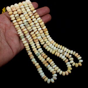 Yellow Mix Opal Gemstone Smooth Rondelle Beads, Length 16 Inch, Size 7MM 8MM 9MM Approx, Jewelry Making Craft Beads, Gift for Mother