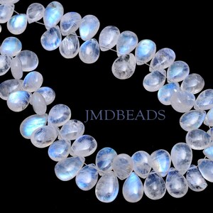 White Rainbow AAA Plain Briolette Beads| Length 4 &quot;| Size 7x9MM Approx| Semi-Precious Gemstone Beads, Gift for Mother