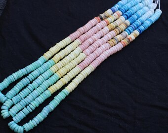 Rainbow Opal smooth Heishi Beads, Colorful Gemstone, Gift for Mother, 7mm 8mm, 16 Inch, Jewelry Making Craft, AAA Quality