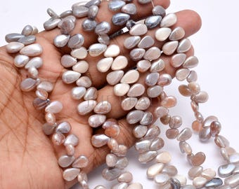 AAA+ Moonstone Gemstone Briolette Beads for Jewelry making, 7x10mm Approx, Smooth Pear Shape, 10 Inch, Wholesale Price