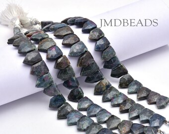 Faceted Sapphire Tie Beads: Natural Gemstone Fancy Beads, 6.5 Inch Strand, semi precious beads, natural stone beads, jewelry making