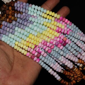Rainbow Opal Multi Opal Smooth Rondelle Beads AAA Rainbow Semi-Precious Gemstone, Gift for Mother, Spring Jewelry Beads
