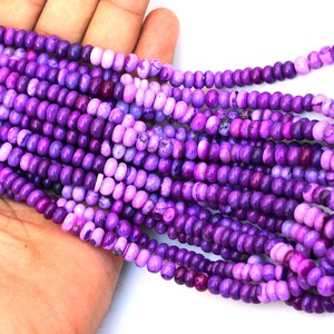 Blue Purple Shaded Opal Smooth Rondelle Gemstone Beads, Genuine Semi-Precious Gemstone Beads, Gift for Mother