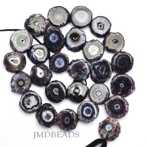 Dyed Black Solar Quartz Druzy Beads Length 13 Solar Quartz Fancy Coin Beads Solar Quartz Jewelry Making Craft Beads