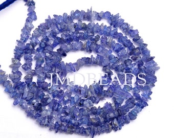 Premium Loose Tanzanite Gemstone Chips - 3-5mm, 34" Strand, Grade A, Uncut Beads