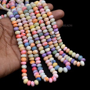 Candy color gemstone 8MM Rondelle Beads, 8mm 9mm 10mm Smooth Rondelle, Plain Rondelle Necklace, Gemstone Smooths Beads for Opal Lovers