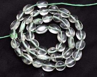 Green Amethyst Smooth Gemstone Nuggets for Jewelry Making, AAA Quality, 7X8mm, 16 Inch, Wholesale Price