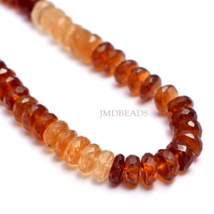 Rare Shaded Hessonite Faceted Rondelle Beads| AAA+ Grade| Length 7&quot;| Size 6/7/8 MM Approx| Shaded Grossular Garnet Faceted Beads