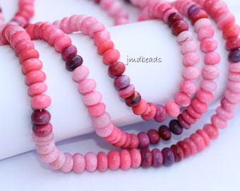 6mm Pink Coral peach Opal Rondelle Beads, Diy Christmas Jewelry Supply, AAA Quality, Wholesale Price, 16 Inch
