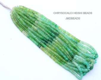 Unique Genuine Chryso chalcedony Beads, Shaded Heishi Beads, Natural Semi-Precious Beads, Personalized Jewelry Beads, Gift for Her