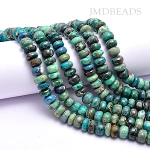 Chrysocolla Smooth Rondelle Beads, Strand Length 6.5 Inch, Stone Size 9 MM Approx, Semi-Precious Gemstone Beads, Gift for Mother