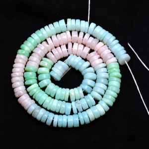 Opal Mix Glatte Heishi Reifen Form Perlen, AAA Qualität, Strang Größe 16&quot;, Stein Größe ca 7 MM, Schmuckherstellung Handwerk, Oktober Birthstone
