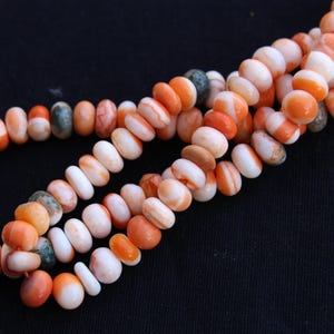 Orange Mix Opal Smooth Rondelle Beads, Length 16 Inch, Size 6MM 7MM 8MM Approx, Opal Rondelle, Plain Opal, Smooth Gemstone